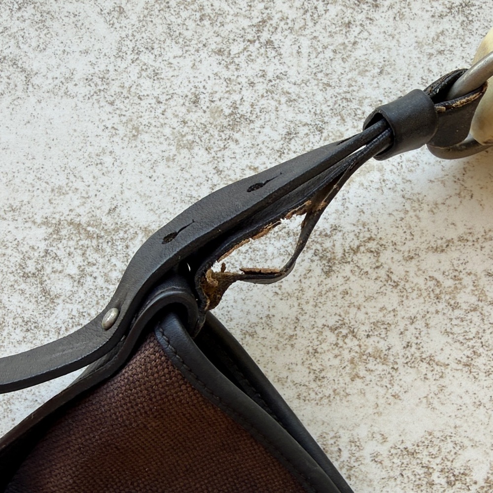 Yves Saint Laurent Mombasa Handbag, Chocolate with Horn Handle - Picture 5 of 9
